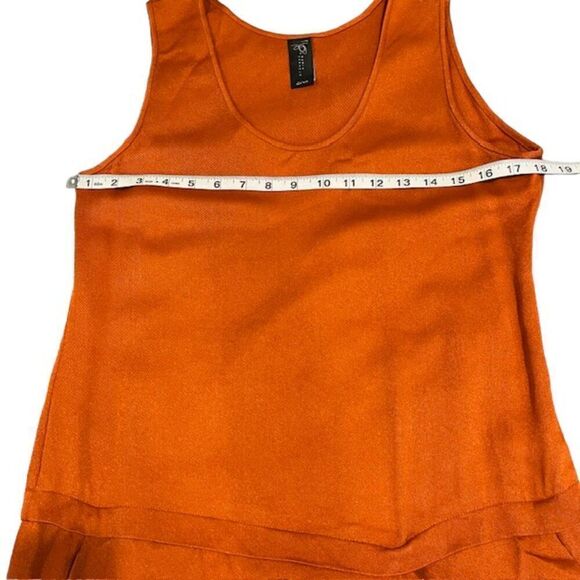 Zero + Maria Cornejo Iro Dress Rusty Orange Shift with Asymmetic Slit Hem Size 6 - Picture 11 of 13